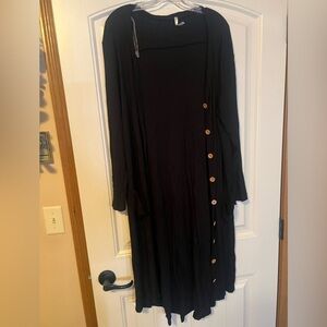 Long black cardigan